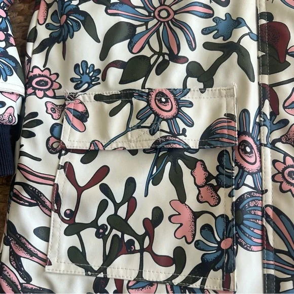 Petit Bateau Flower Print Raincoat Jacket - Picture 9 of 12